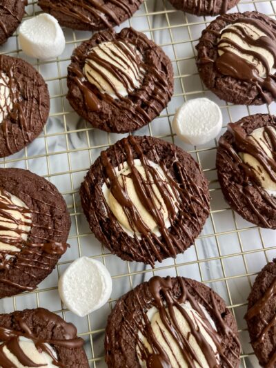 Double Chocolate Brownie Marshmallow Cookies