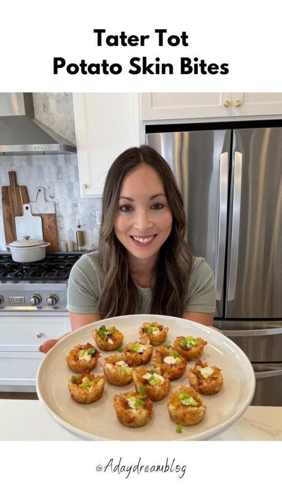 Tater Tot Potato Skin Bites by Adaydreamblog - FoodSocial