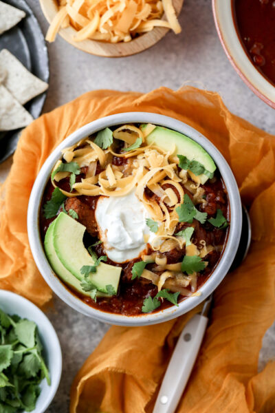 Hearty Beef Brisket Chili with Fire-Roasted Tomatoes and Three Beans