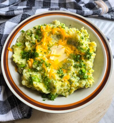 Broccoli Cheddar Mashed Potatoes