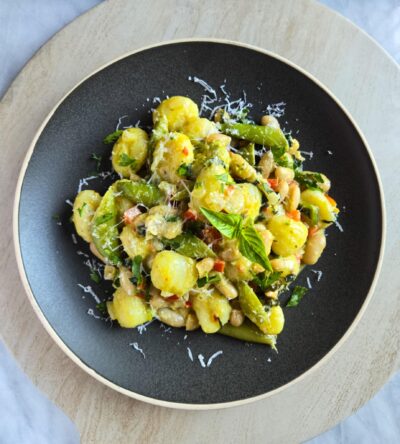 Creamy Pesto Gnocchi Primavera