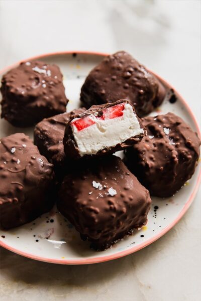 Dairy Free Strawberry Crunch Ice Cream Bites