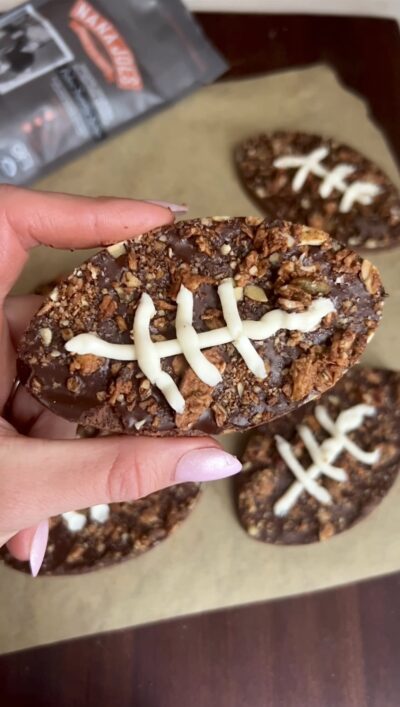 Brownie Batter Bark Footballs