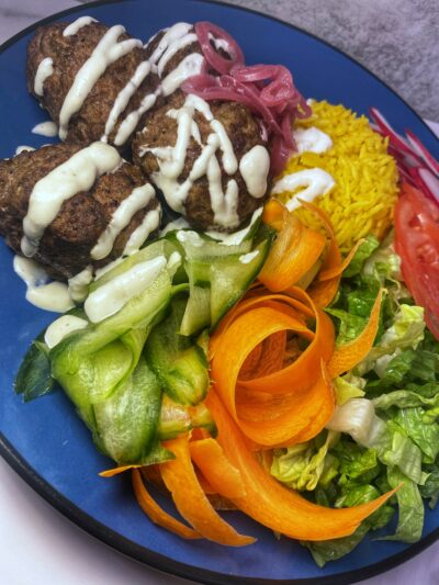 Lamb meatballs with Feta sauce