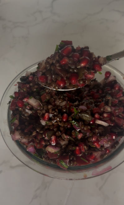 Balsamic Beet Pomegranate Lentil Salad