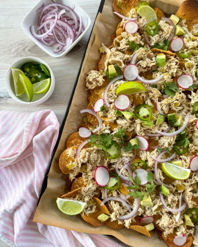 Green Chile Chicken Nachos