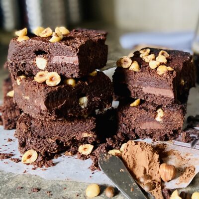 Hazelnut Keto Brownies with Coffee Ganache