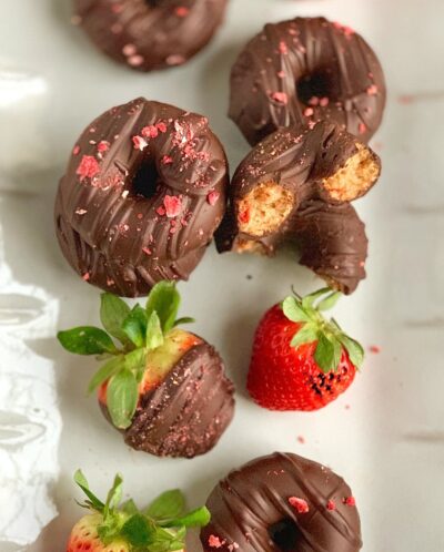 Chocolate Covered Strawberry Donuts