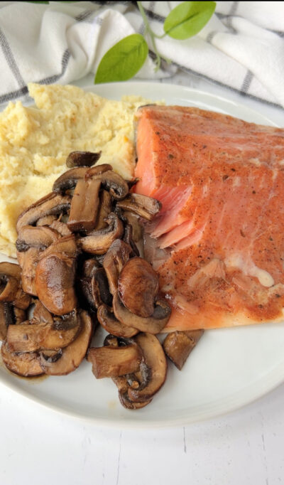 Honey Garlic Glazed Salmon with Sauteed Mushrooms