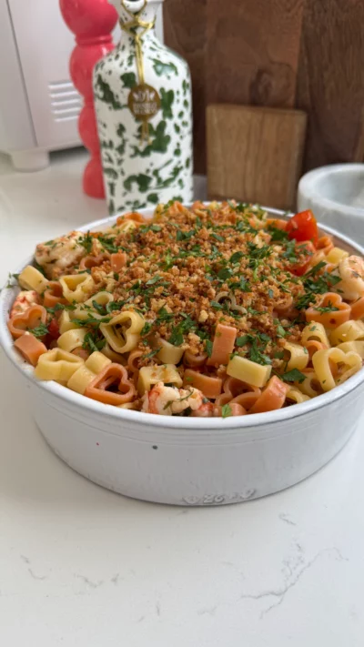 Valentine’s Day Garlic Butter Shrimp Pasta