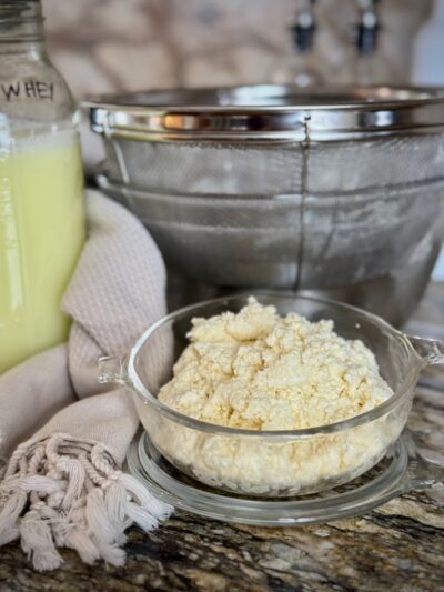 Homemade Ricotta Cheese (Raw or Pasteurized Milk)