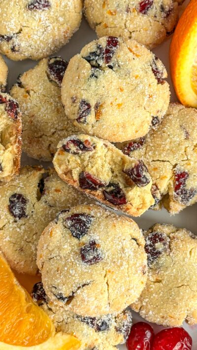 Cranberry Orange Shortbread Cookies