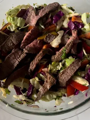 Rainbow Asian Steak Salad