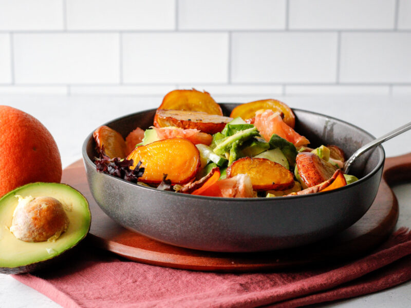 Mixed Greens Salad with Avocado, Grapefruit, and Honey Balsamic by Timestampedfood - FoodSocial