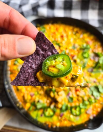 Sausage & Jalapeno Corn Queso Skillet