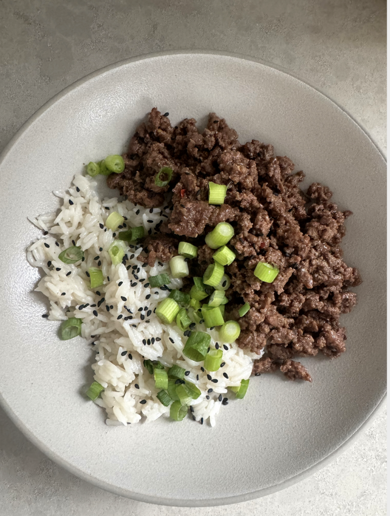 Korean Beef and Coconut Rice Bowls by Lara Salamone - FoodSocial