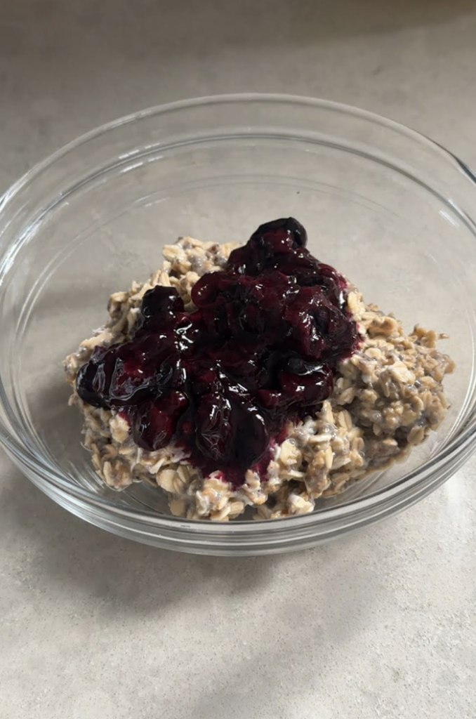 Batch Overnight Oats with Blueberry Compote by Lara Salamone - FoodSocial