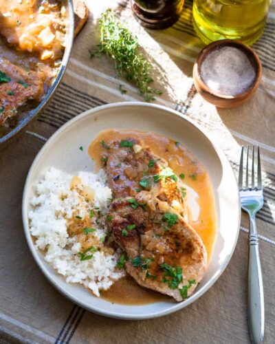 Smothered Pork Chops with Thyme