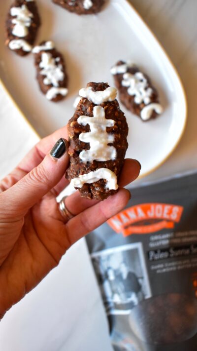 Chocolate Peanut Butter Granola Crunch Footballs