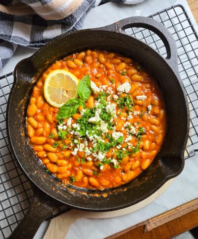 Spicy Red Pesto Skillet Beans