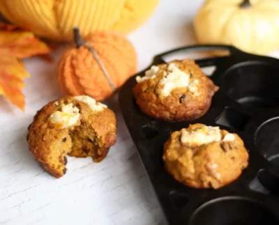 Dreamy Cream Cheese Pumpkin Muffins with Chocolate Chips