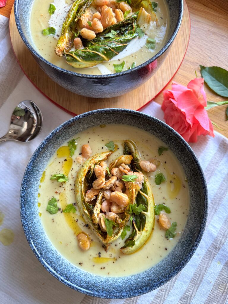 creamy cauliflower & celeriac soup by Nicole Derdabi - FoodSocial