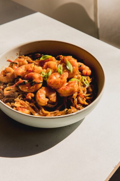 Rice Noodle Shrimp Stir Fry