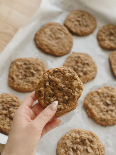 Gluten Free Tahini Oatmeal Chocolate Chip Cookies