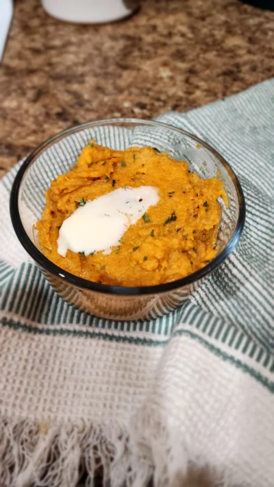 Mashed sweet potatoes