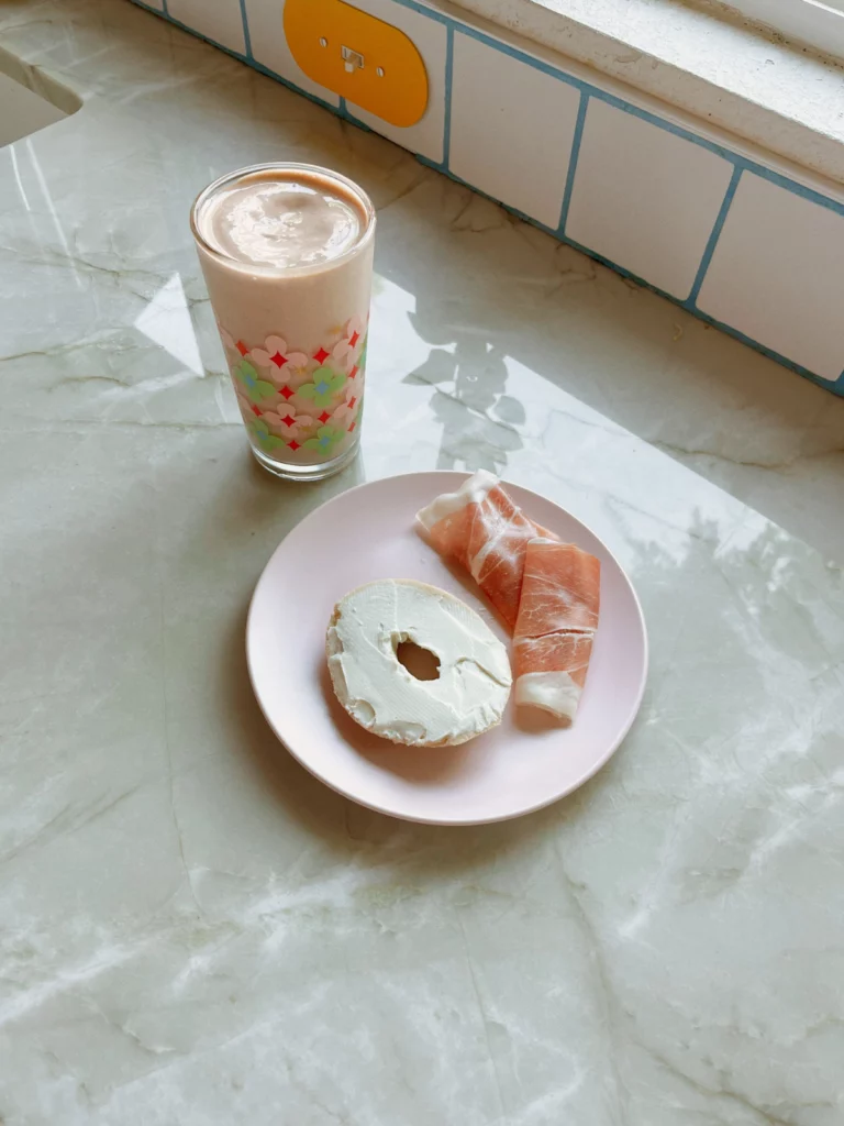 Dairy Free Smoothie & Gluten Free Bagel Plate by unboundwellness - FoodSocial