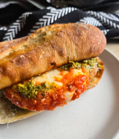 Chik’n Parm & Pesto Baguettes