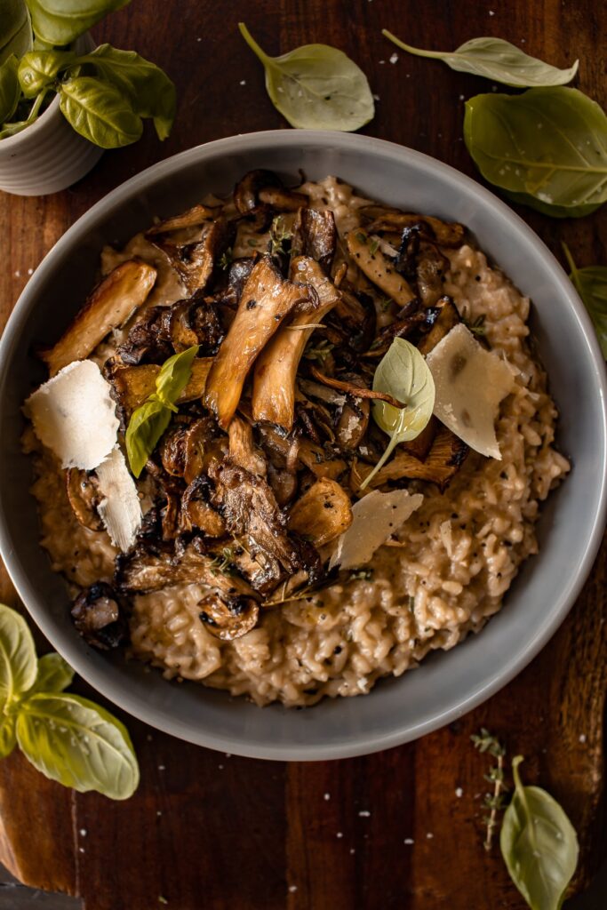 Creamy Parmesan Risotto with Roasted Thyme Mushrooms by Inspired with a Twist - FoodSocial