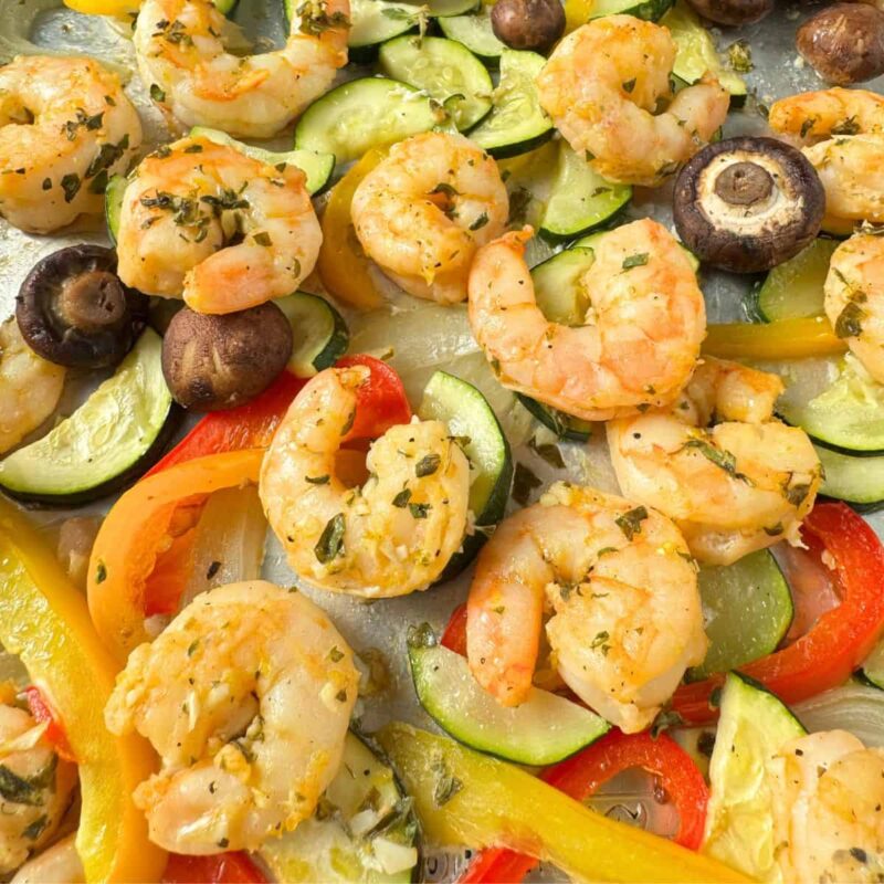 Easy Sheet Pan Shrimp And Veggies by A Sweet Thyme | Gwen Wolken - FoodSocial