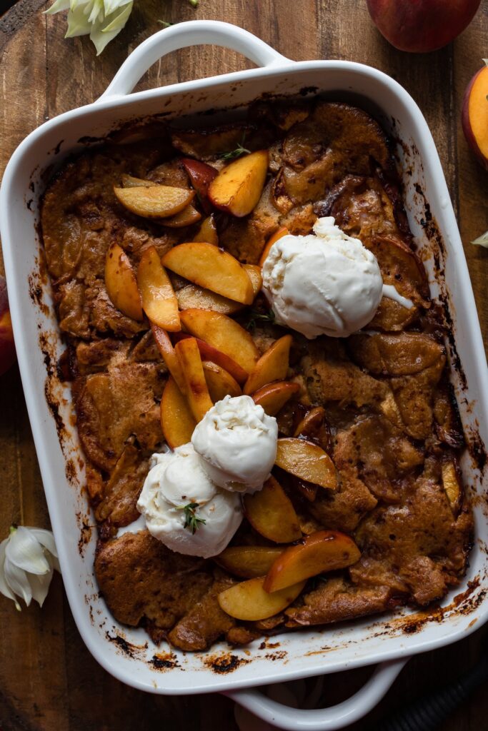 Brown Butter Peach Cobbler by Inspired with a Twist - FoodSocial