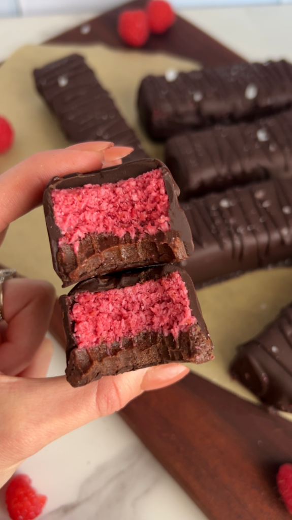 Raspberry Coconut Brownie Bars by colleenshealthylife - FoodSocial