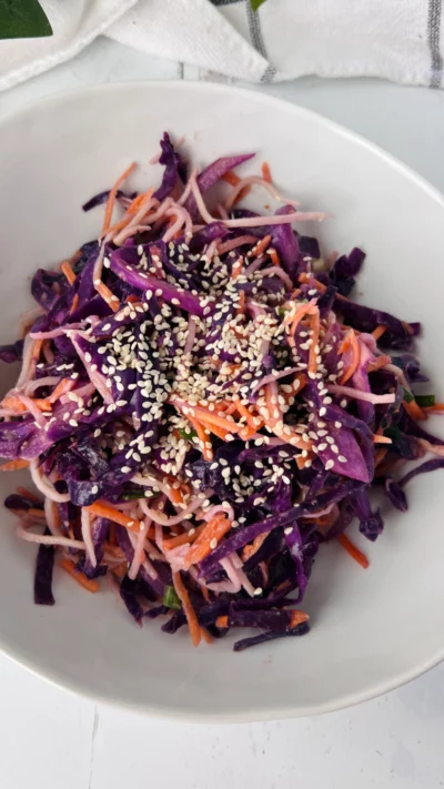 Warm Pad Thai Carrot & Cabbage Salad