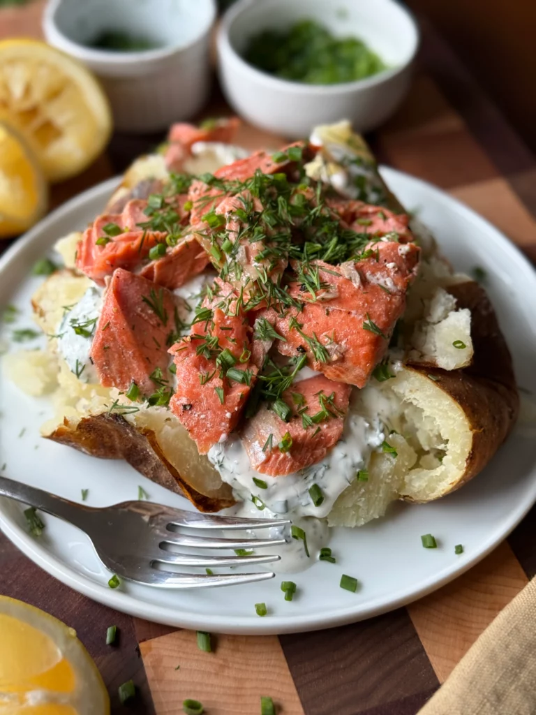 Salmon Stuffed Baked Potato by Reed Dunn - FoodSocial