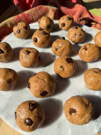 Chocolate Chip Cookie Dough Protein Balls