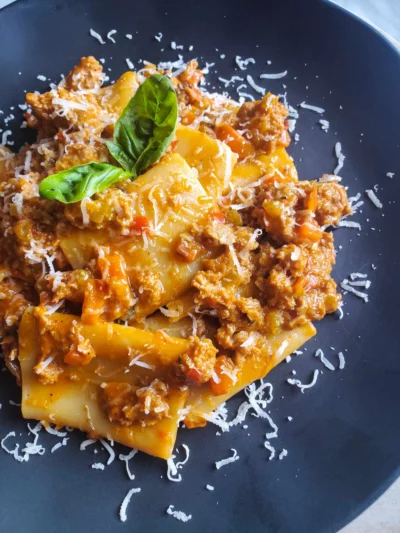 Paccheri Sausage Bolognese