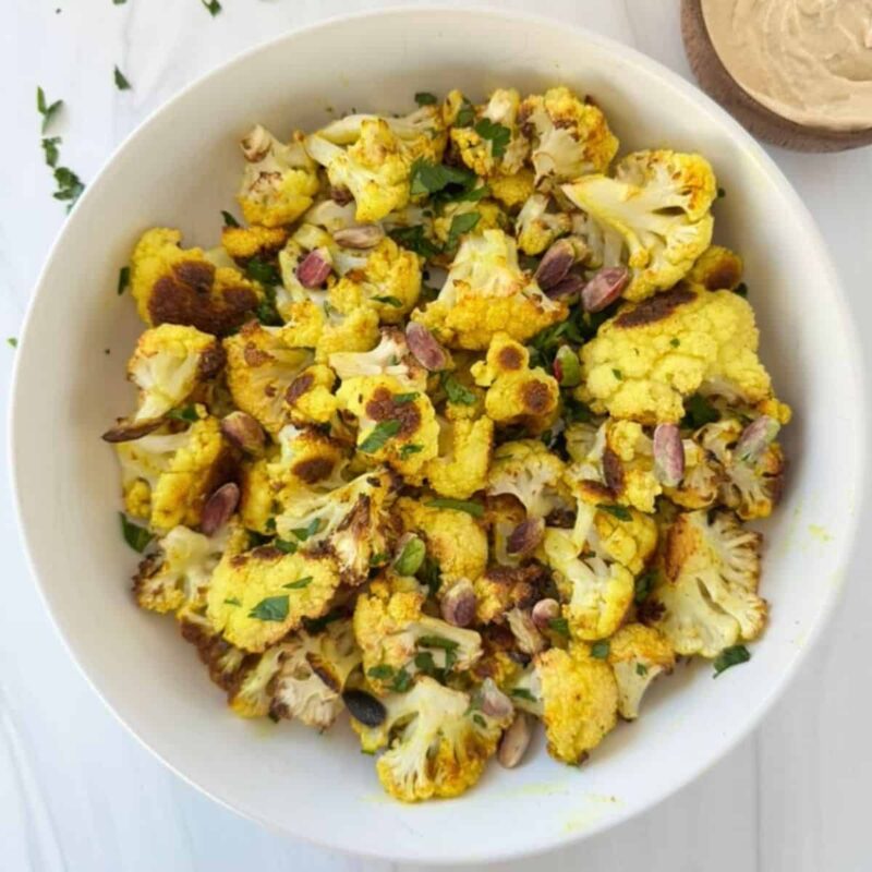 Roasted Cauliflower With Lemon Tahini Sauce by A Sweet Thyme | Gwen Wolken - FoodSocial
