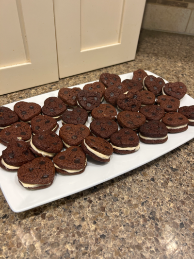 brownie heart “whoopie” pies