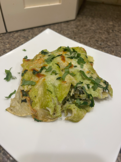 spinach & artichoke chicken enchiladas