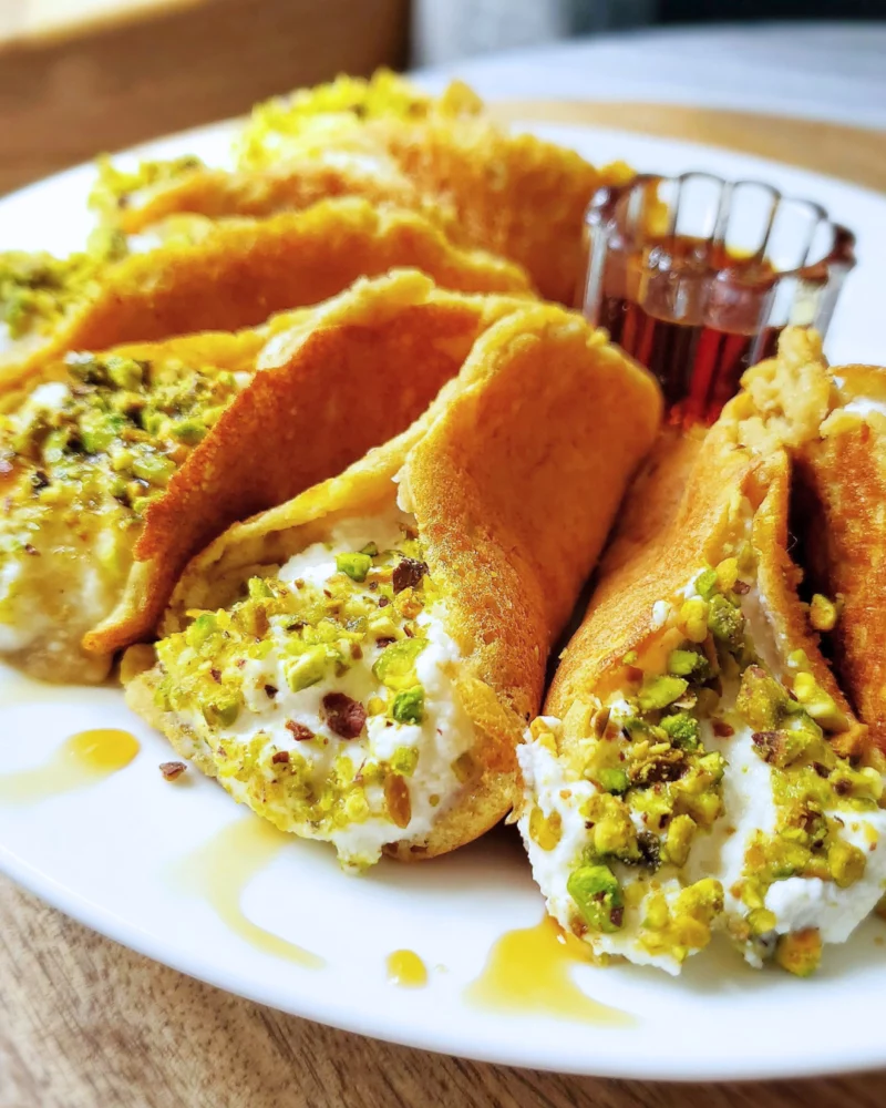 Low Carb Atayef (Ricotta Cream Stuffed Pancakes) by Debbie Kotchey - FoodSocial