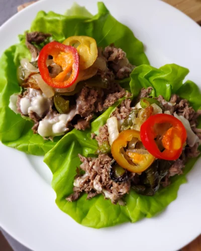 Philly Cheesesteak Lettuce Wraps