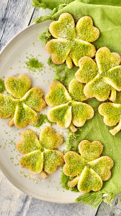 Pie Crust Shamrock Cookies ☘️