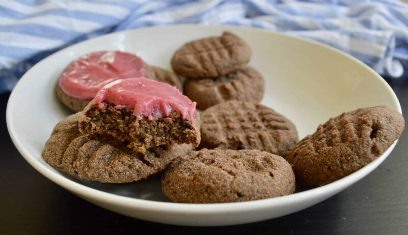 Chocolate Cookies with Pink Frosting (Gluten free, Paleo, AIP) by Cook2Nourish - FoodSocial