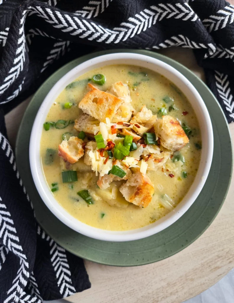 Creamy Potato, White Ched & Greens Soup by the_happy_veg - FoodSocial