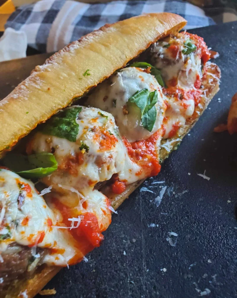 Garlic Bread Meatball Marinara Sammies by the_happy_veg - FoodSocial