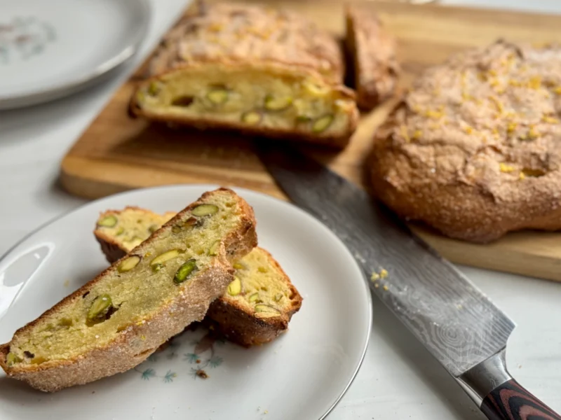 Lemon Pistachio Mandel Bread by glassofweinstein - FoodSocial