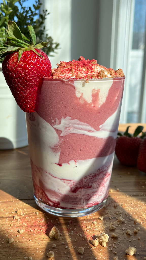 Strawberry Shortcake Protein Smoothie by Lisa Lipari - FoodSocial
